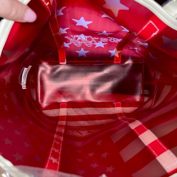Ed Hardy Tote Bag Red Star Stripe Clear Vinyl New With Tags - Picture 7 of 9